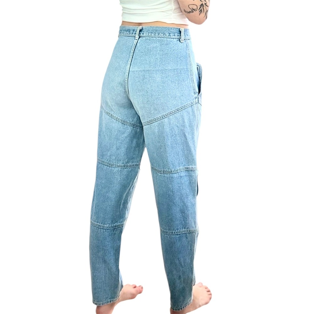 Vintage Y2K Express Avant Garde Utility Panel Barrel Leg Jeans Light Wash 4 - Picture 14 of 14